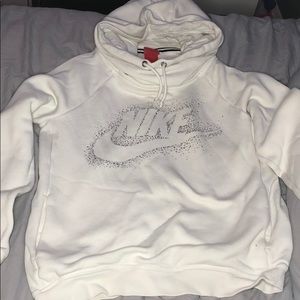 Nike white hooded sweatshirt